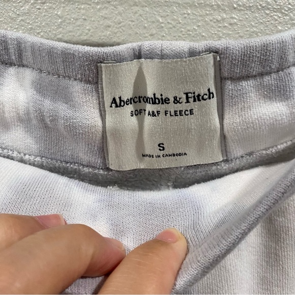 Abercrombie & Fitch Soft AF Fleece Tie Dye Shorts Blue White Small - Picture 5 of 5